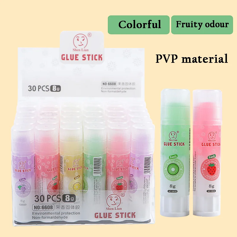 Wholesale Non-toxic Colorful Glue Stick with Fruity Odour and Custom LOGO for Kids Stationery