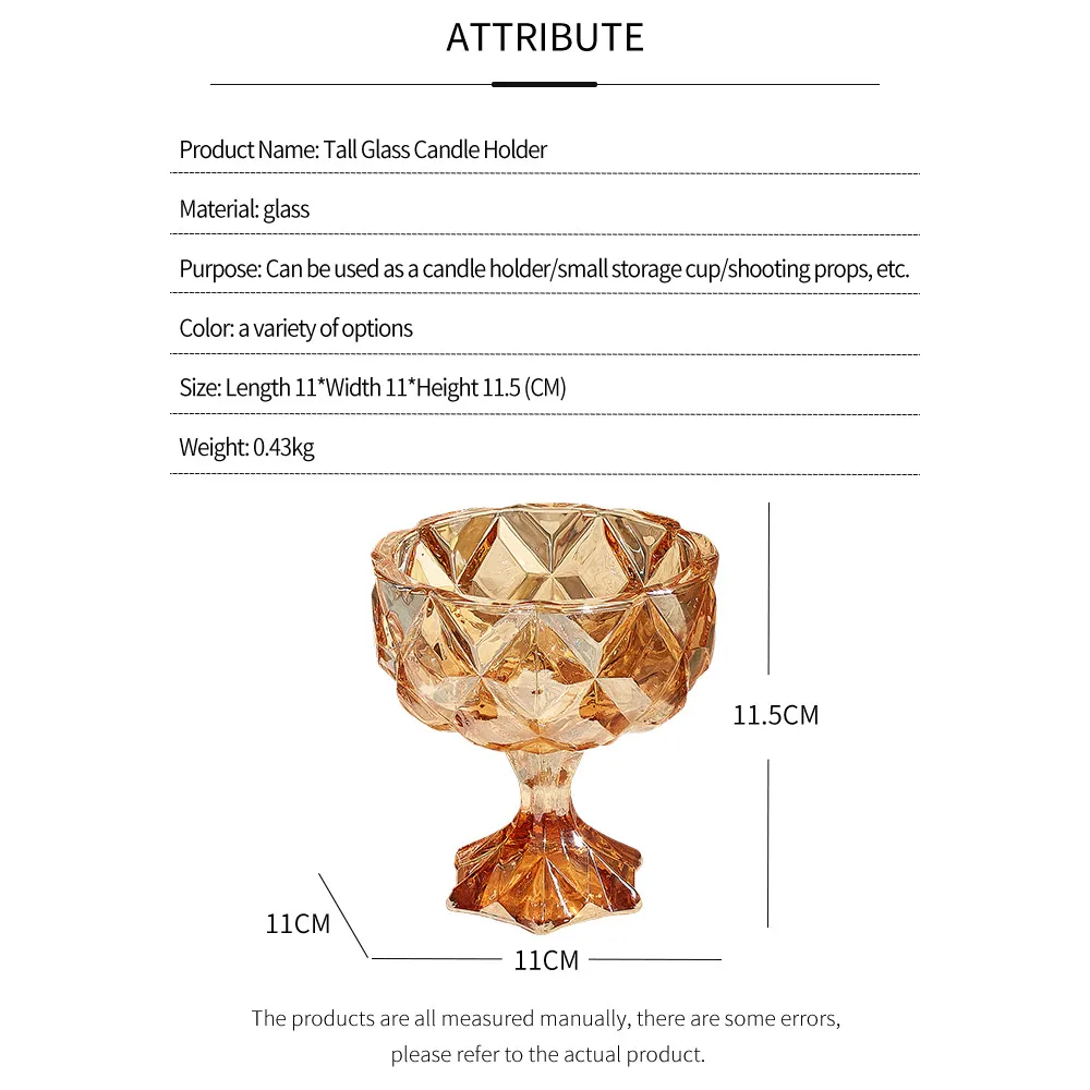 Creative romantic wedding candle jar glass crystal candle holder jewelry ornaments