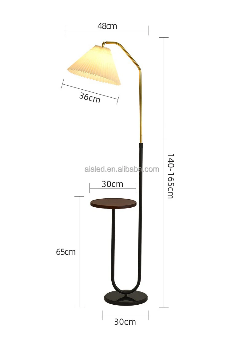 Floor light sofa living room bedroom bedside creative floor light Nordic vertical standing lamp with shelf coffee table