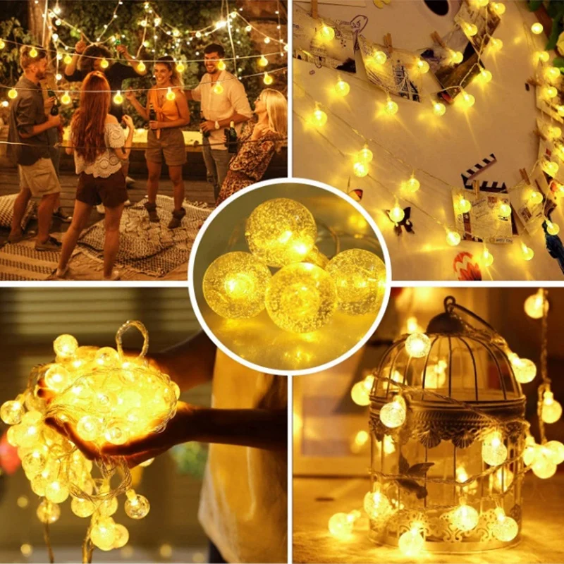 Night Camping Lamps Ip65 Outdoor Waterproof LED Solar String Lights Party Holiday Christmas Decoration