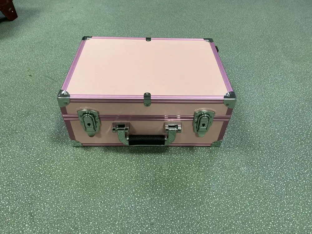 Black pink  golden 6 LEDs Makeup Station Train Case 360 degree Removable Travel Wheels Studio Artist for Artist makeup