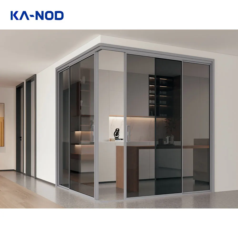 Customized Glass Sliding Door Mirror Double Low-E Tempered Visual Glass PD/PT Aluminum Glass Sliding Door