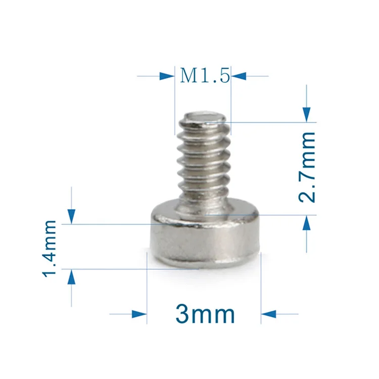 Stainless Steel Precision M0.7 M1.0 M1.2 Mini Small Screw for Watch