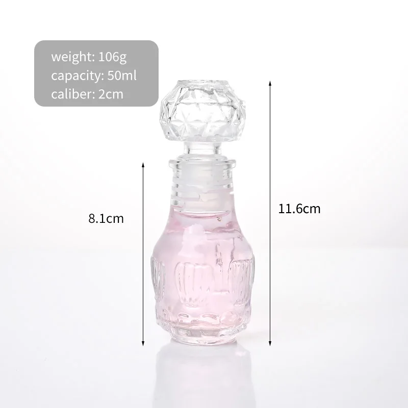 High Quality Liquor Set 1.7oz Airtight Glass Spirit Decanter Empty Alcohol Shot with Glass Stopper