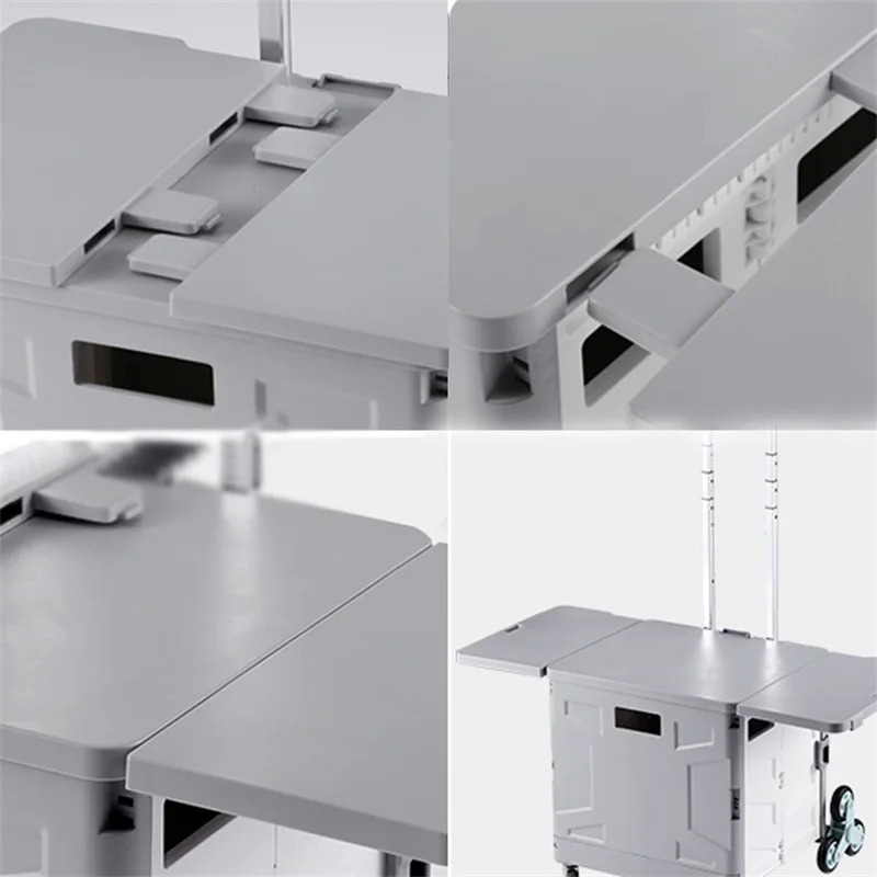 Large Capacity Laundry Grocery Climb Stairs Folding Shopping Cart With Swivel Wheels