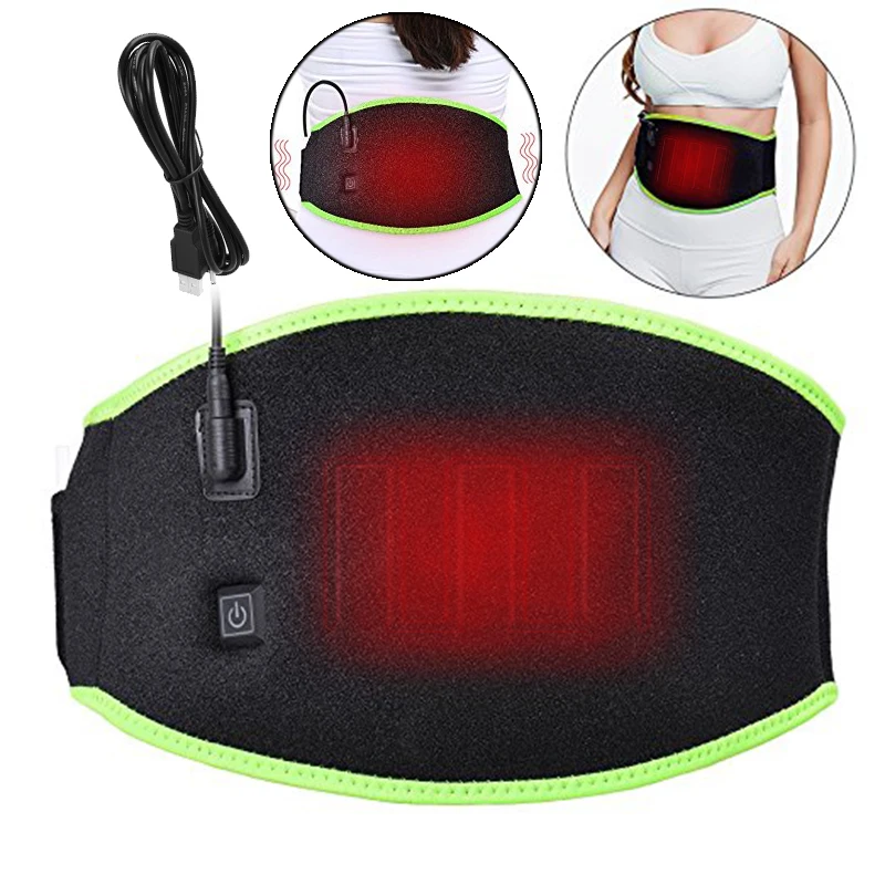 5V Washable Neoprene Carbon Fiber FIR Lower Back Pain Relief Heated Waist Belt heating Pad