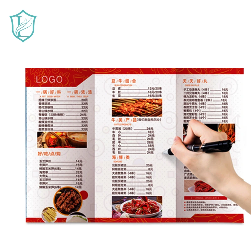 Customized Size Restaurant Menu Custom Design Advertising Catalogue Brochure / Flyer / Booklet Printing Wholesale
