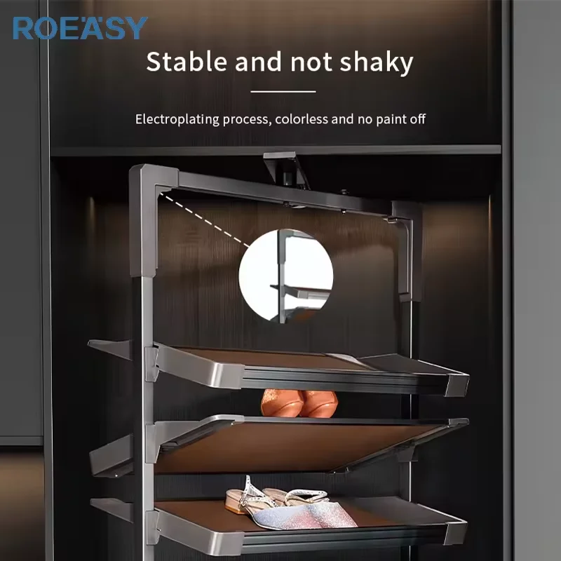 ROEASY 4/6/8/10/12 Tiers Tall Shoe Rack Boots Shoes Organizer Storage Sturdy Rotate Revolving Shelf Closets Shoe Storage