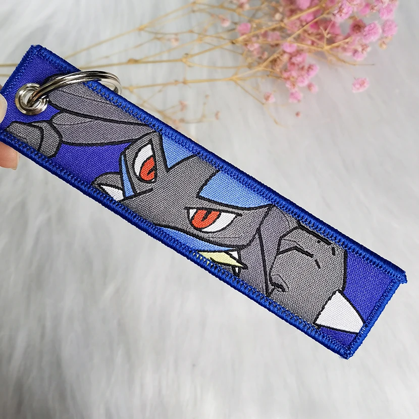Custom Kawaii Safety Wallet Accessories Key Chain Jettags Embroidery Japan Anime Jet Tag Keychain
