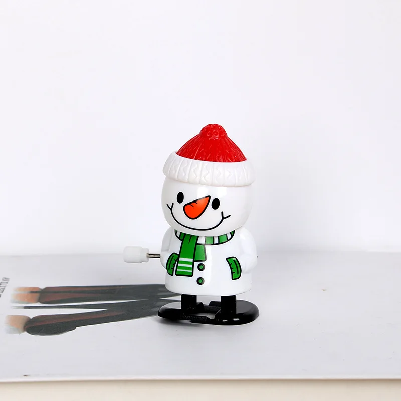 Wholesale 7cm PVC Plastic Santa Claus Snowman Cartoon Action Figure Wind-up Toys Party Gift For Kids Christmas Gifts