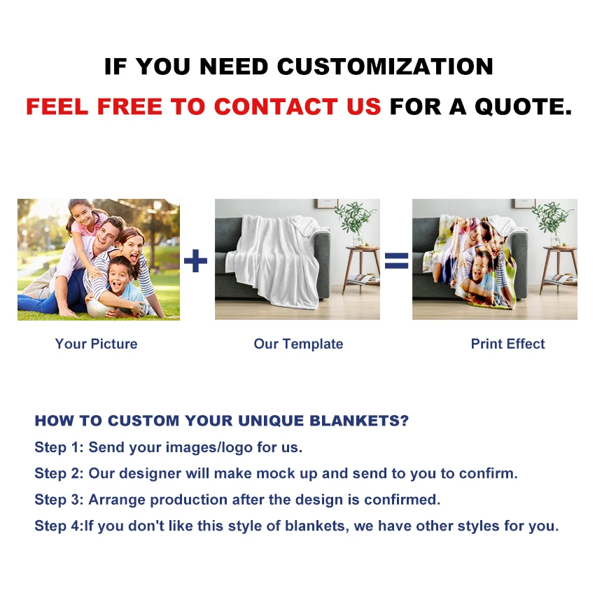 Wholesale Personalized White Super Soft Polyester Sublimation Custom Flannel Photo Logo Printed White Throw Fleece Blanket