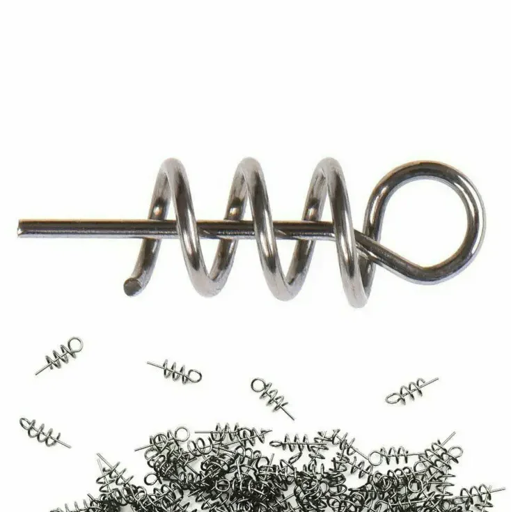 Soft Lure Baits Hook Pin Spring Fixed Lock Fishing Screw Needle Soft Worm