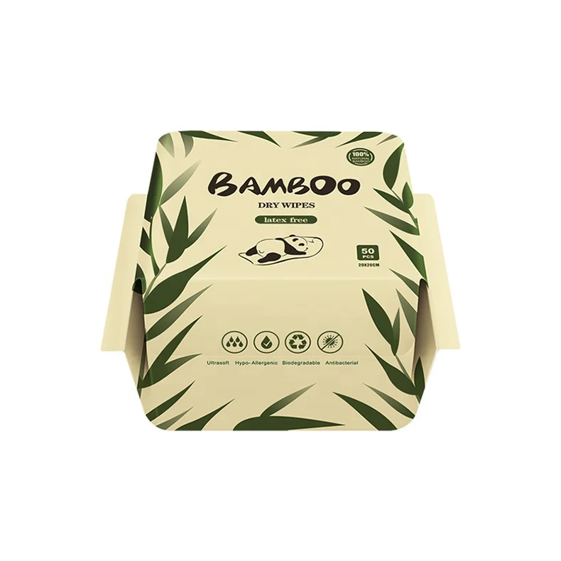 Handy Cleaning Wipes Disposable Face Towels 100% Bamboo Fibers Nonwoven Cloth Dry and Wet Use