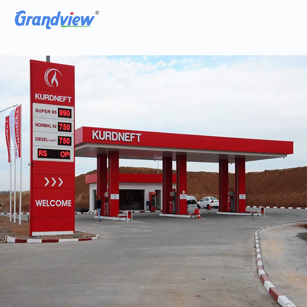 petrol filling station electronic led price board illuminating pylon signboard