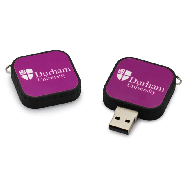 Пластиковый квадратный вращающийся U-диск с рисунком эпоксидный логотип USB на заказ с кольцом для ключей