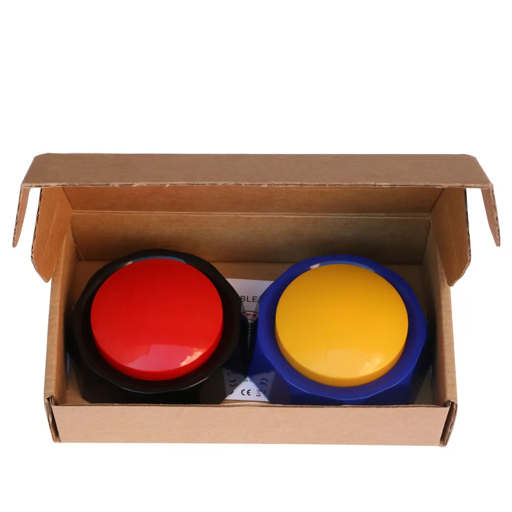 Amazon Hot Selling Toys 2pcs In A Box Funny Programable Recordable Talking/Sound Button Recordable Buzzer For Gift/Game