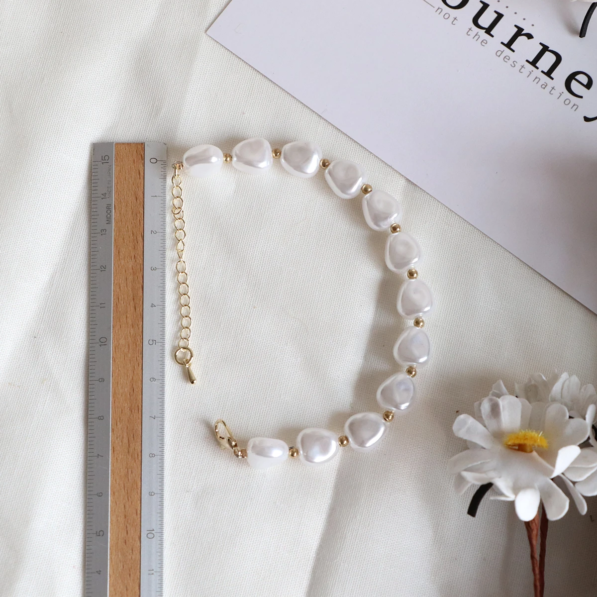 JUHU Man-Made Pearl Acrylic Bracelet For Women Simple Wedding Jewelry