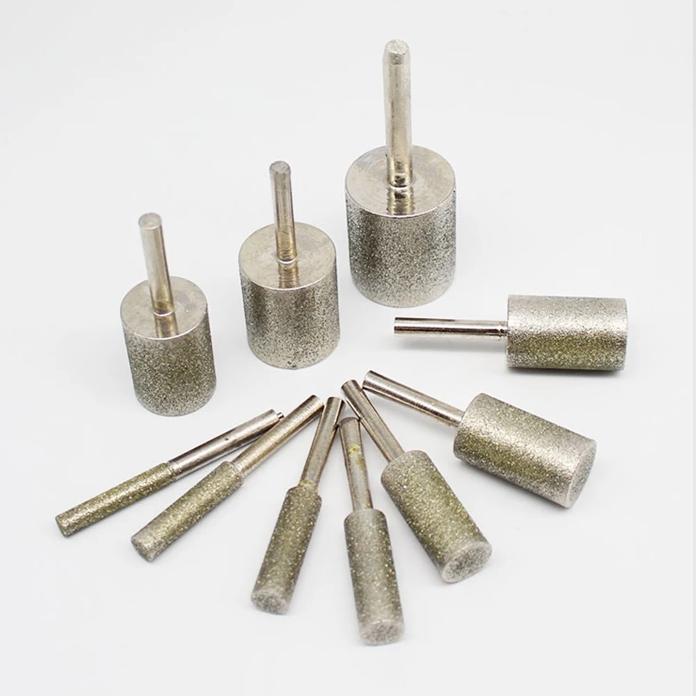 Mingsha Jade Stone Carving Polishing for Dremel Rotary Tools abrasive diamond cutting grinding head mounted points 3/6mm shank