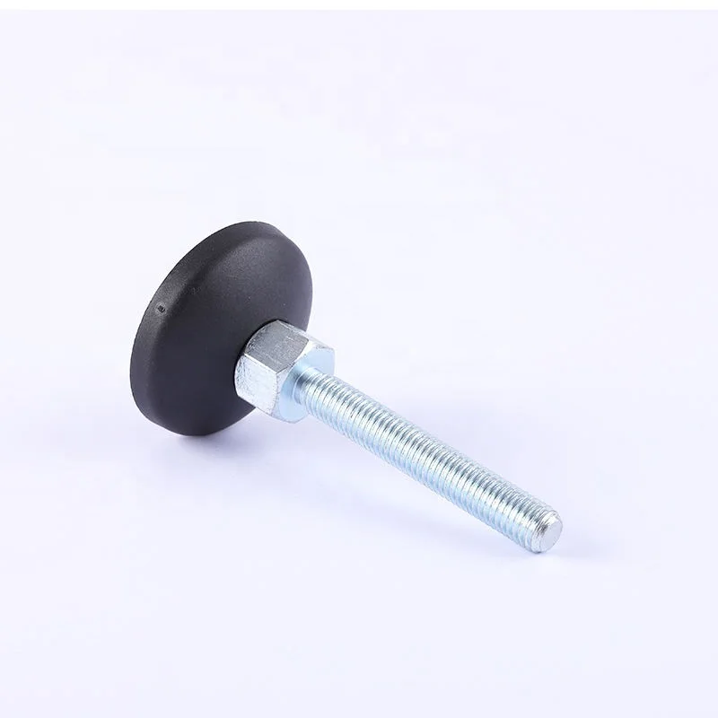 Heavy-duty carbon steel foot cup fixed foot screw Metal adjustable mechanical shock absorber support rubber pad