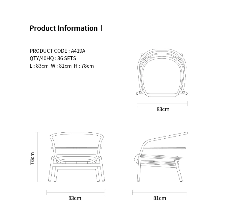 Artie Luxury Patio Garden Wicker Sofa Furniture Outdoor Leisure Outdoor Armchair Sofa Single Garden Sofa