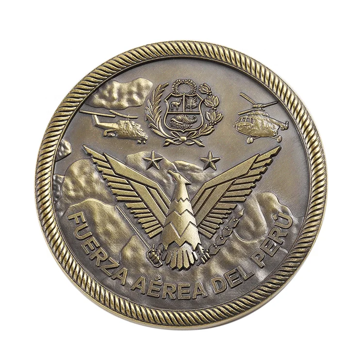 Shaunghua Made 3D Bronze Coin Customize Engraved Double Sided Metal Medal Custom Souvenir coins Antique copper challenge coin