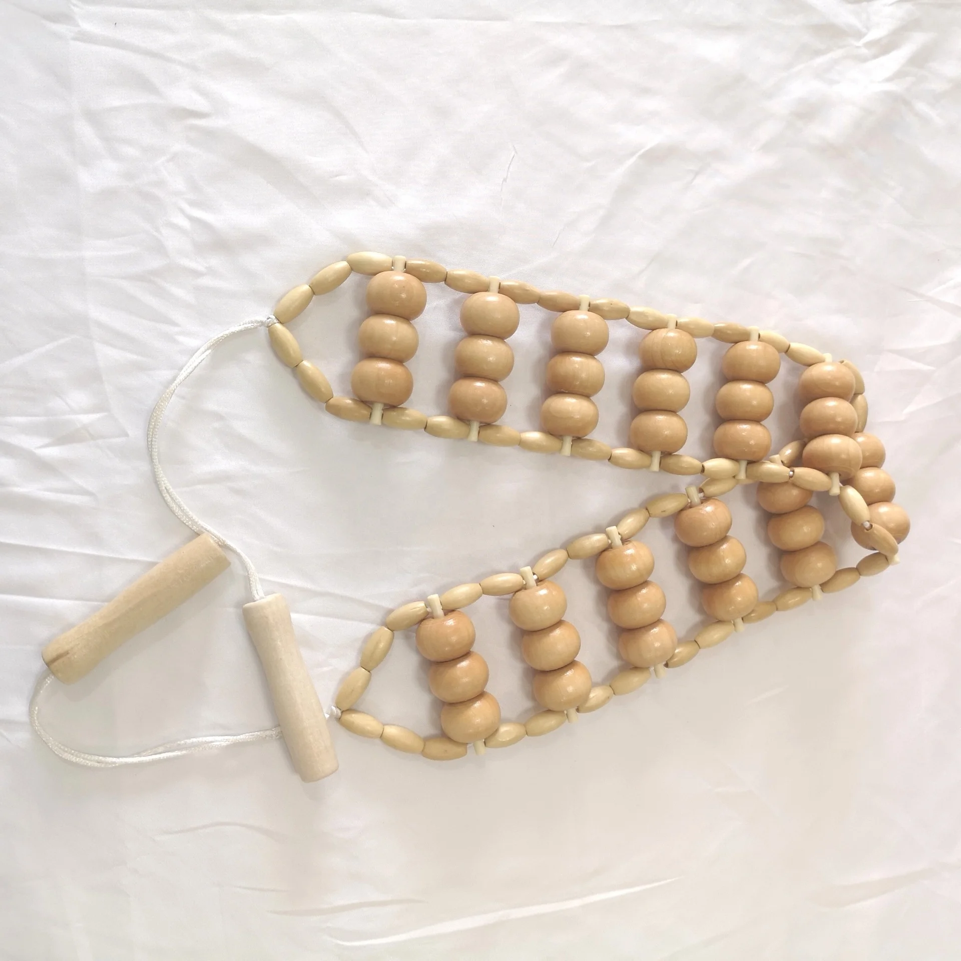 Nature Wood Therapy Cellulite Full Body Massage Stretcher Tools Wooden Self Massage Tool Massage Roller Rope