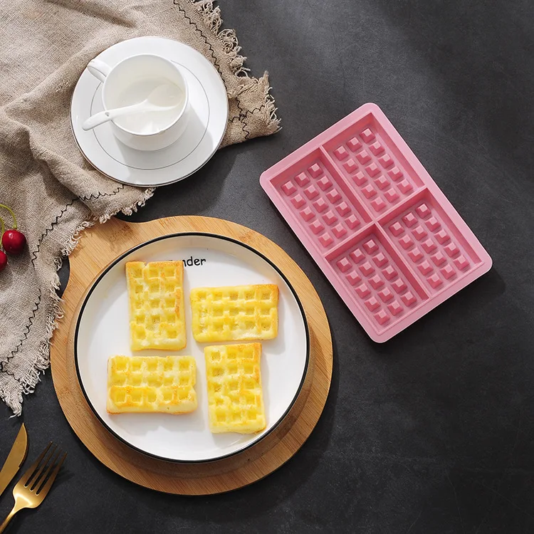 Popular BPA FREE Silicone Waffles Cake Bread Pan Baking Mould Soap Mold