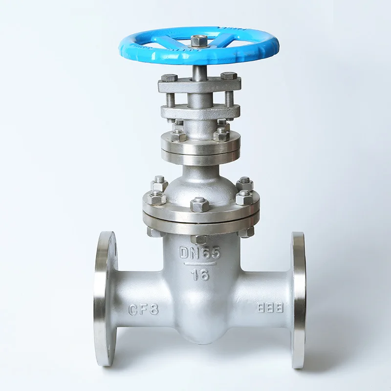 Hard sealed concealed stem gate valve Z45W-16P bidirectional 304 stainless steel manual flange gate valve