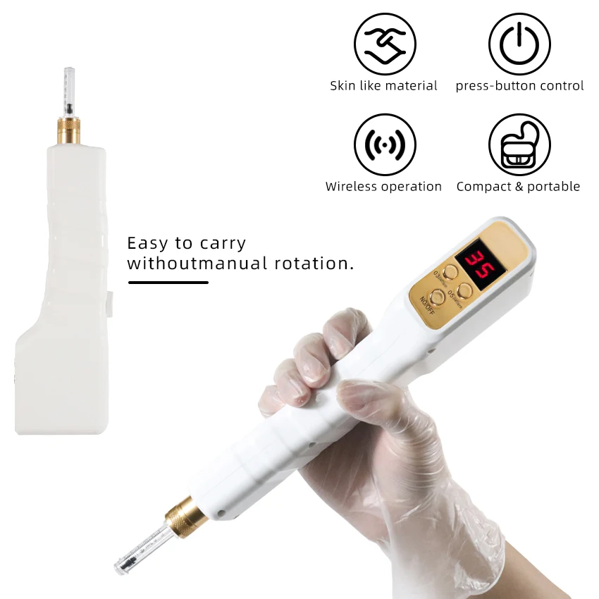 Newest 2024 Adjustable Electric Automatic Hyaluronic Pen Injector Needle Free Hyaluronic Acid Injector Pen