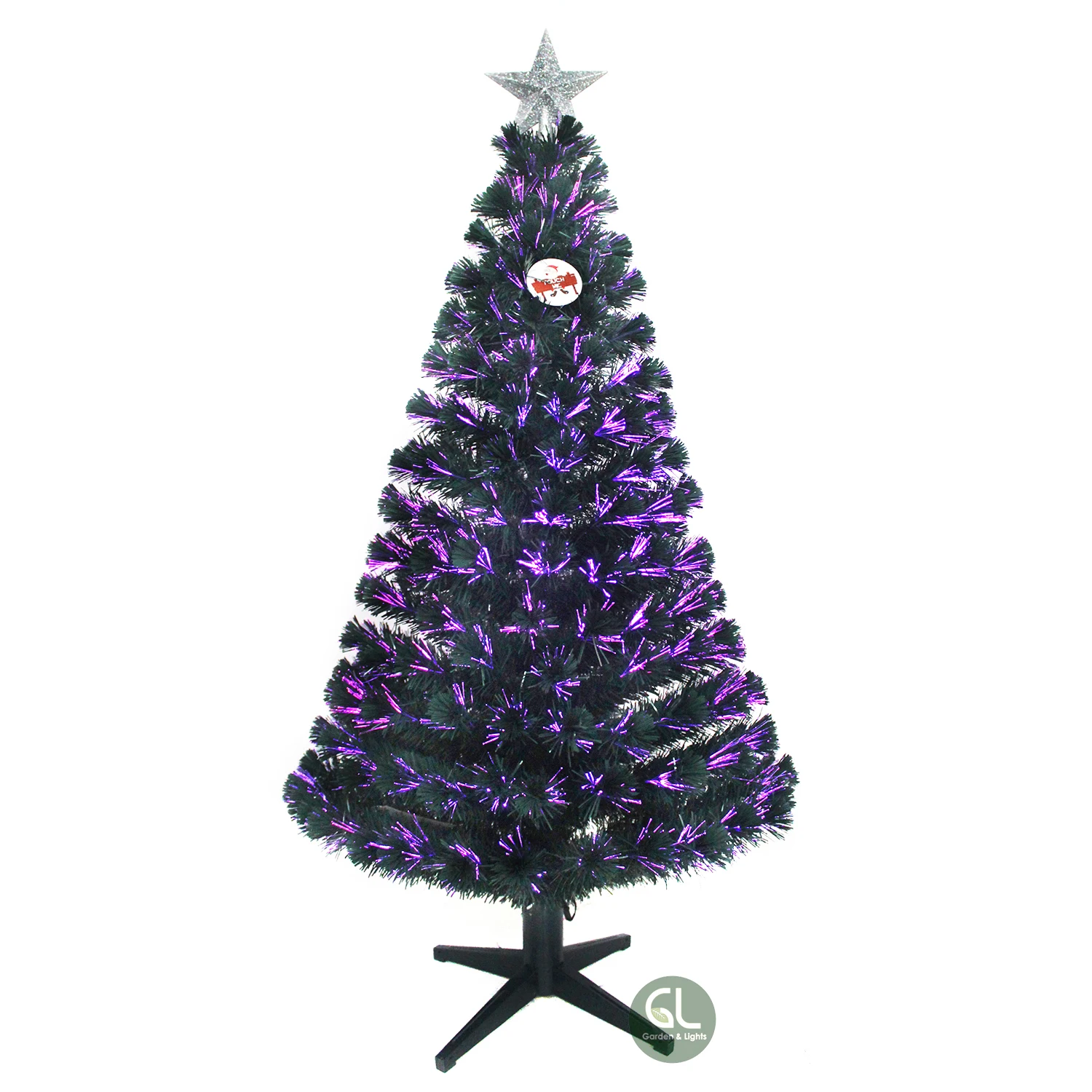 Custom Design led christmas decor green fiber optic christmas tree with star