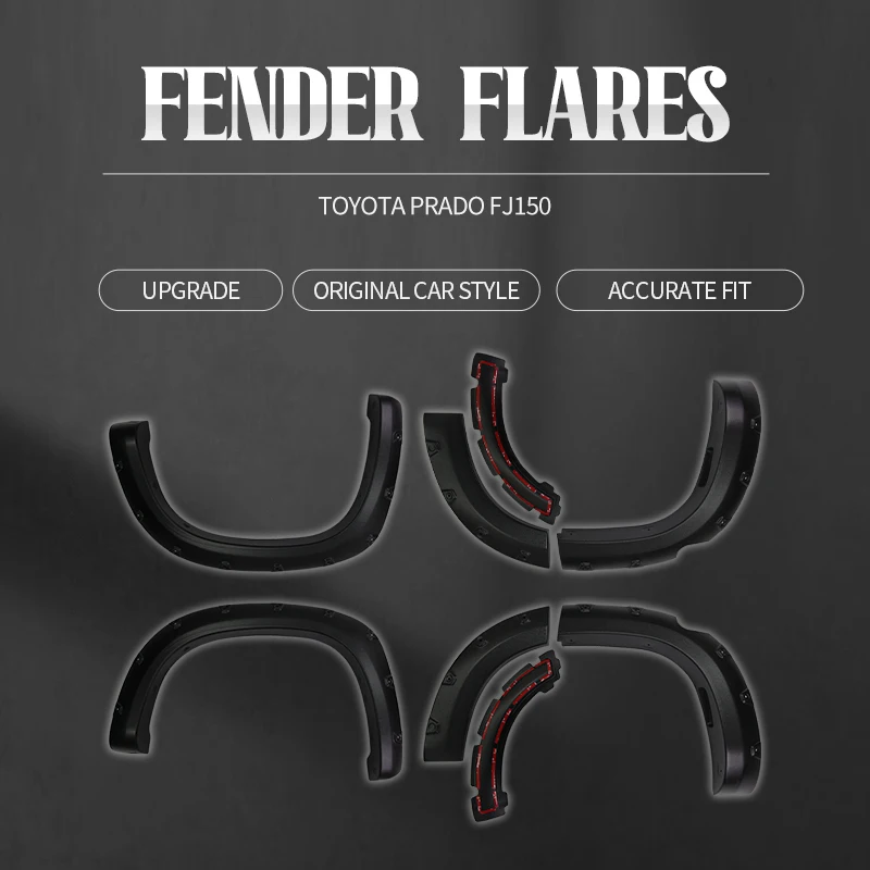 FFD140 Hot selling universal car dmax automotive power Wheel arch Fender Flares for Toyota Prado 150 car
