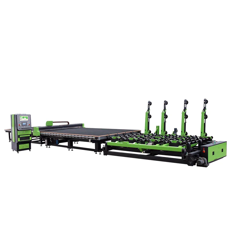 CNC automatic insulating glass double glazing glass cutting table with loading and breakout line