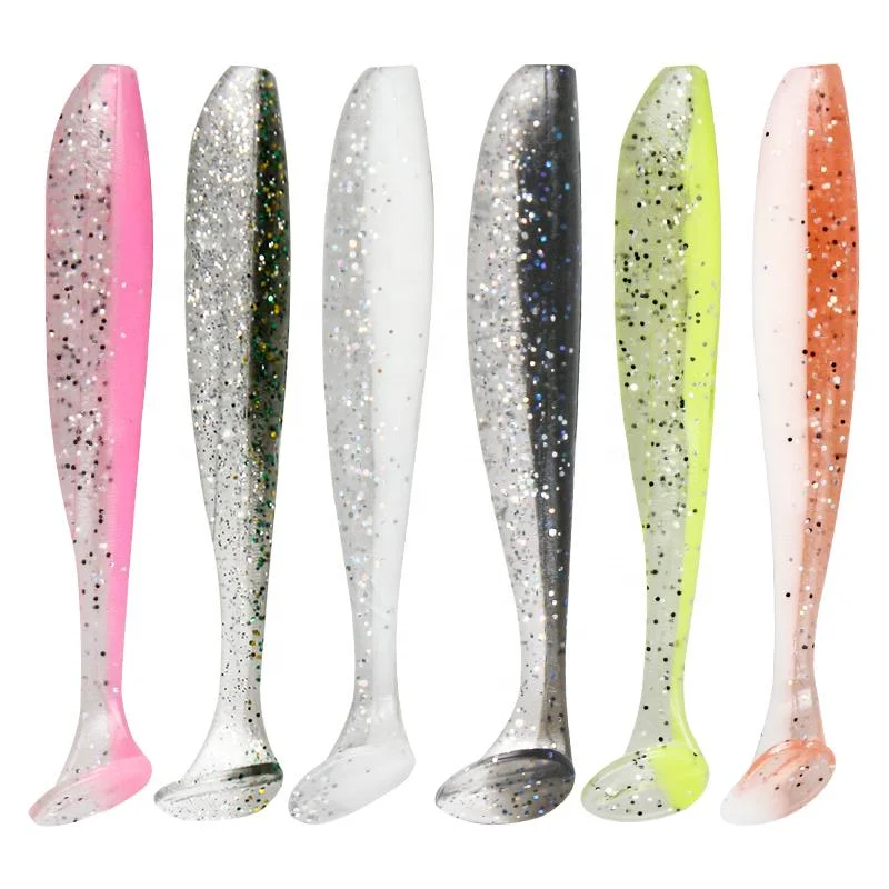 New Double Color Soft Plastic T Tail  1kg 2g 7cm Fishing Lure Worms