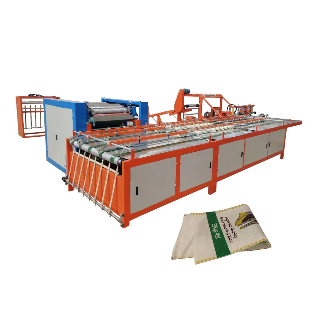 Full automatic Bag production line for making plastic /kraft paper sacks/woven bag cutting machine