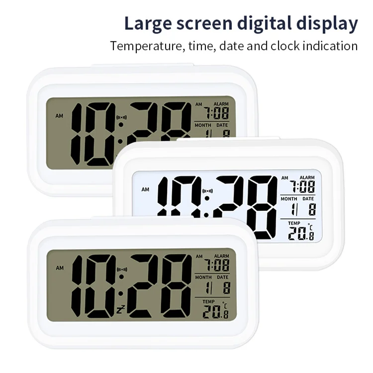 Digital LCD Alarm Clock with Indoor Temperature Display