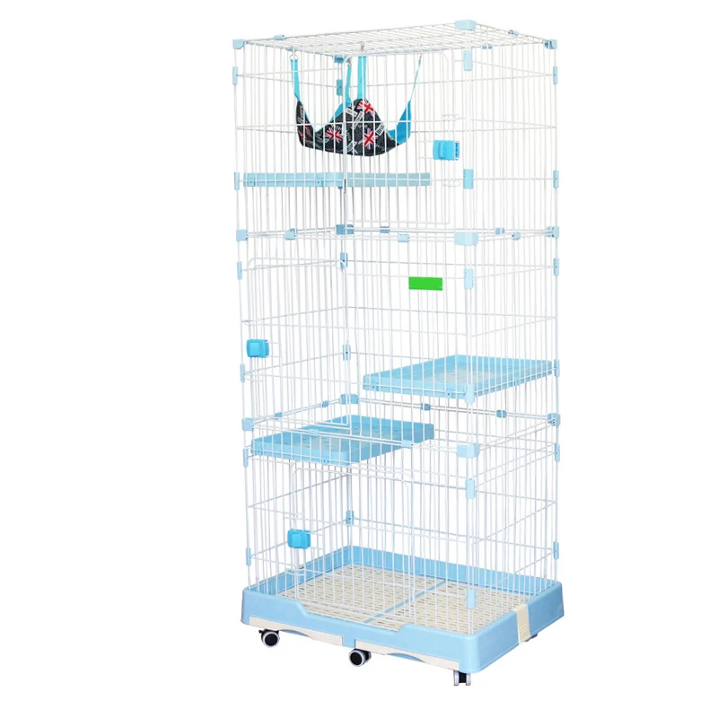 Cat Cages Steel 3 Floor Collapsible Hamster 4 Layer Multi Lever Ladder Large Trap House For Cats Veterinary Pet Cat Villa