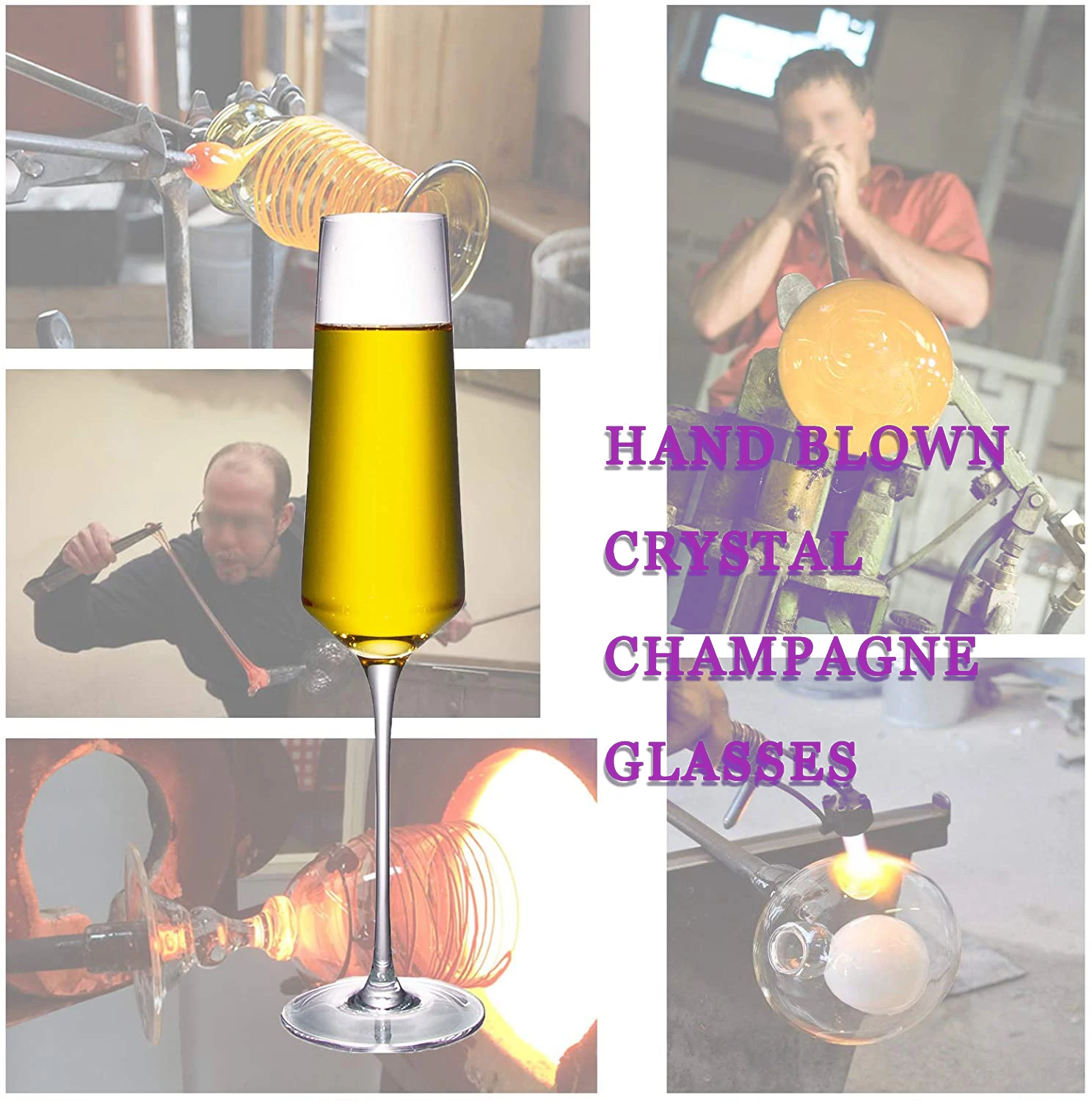 Champagne Personalized Logo Luxury Retro Clear Crystal Wine Glasses with Stem for Drinking Red White Giant Wine Glass as Gifts