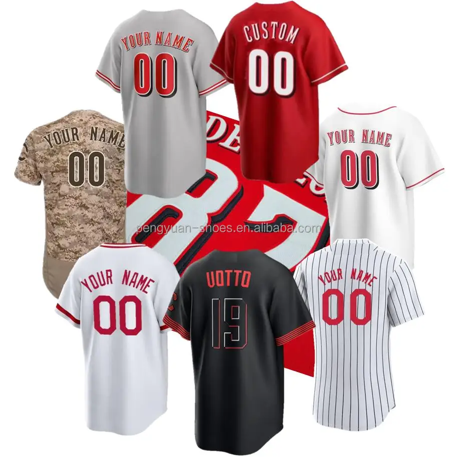 Best Quality Stitched Custom Your Name Number Logo Patch Team Cincinnati Style Embroidered City Connect American Baseball Jersey