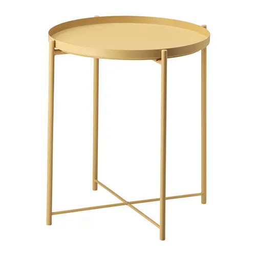 Nordic Side Table Sofa Balcony Tray Gold Coffee Small Accent Folding End Metal Round Modern Side Table For Living Room Bedroom