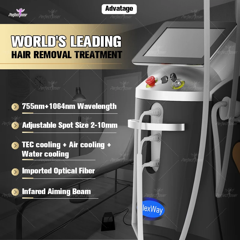 Александритовый лазер для удаления волос, александритовый лазер для удаления волос, удаление Вены, лазерный аппарат с длинным импульсом Nd Yag