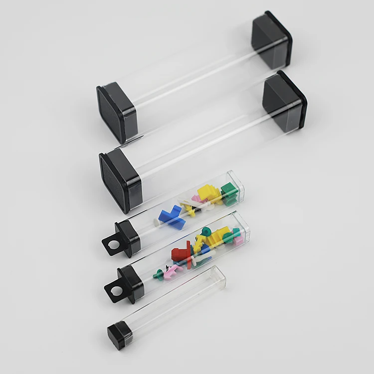Elite square plastic transparent tube plastic storage tube