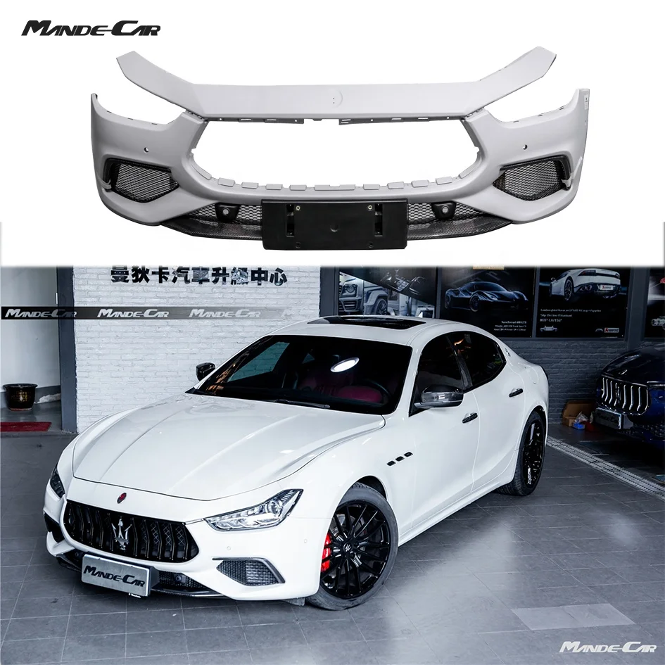 Upgrade To New Style Gransport GTS Front Bumper for Maserati Ghibli in White Body Kits