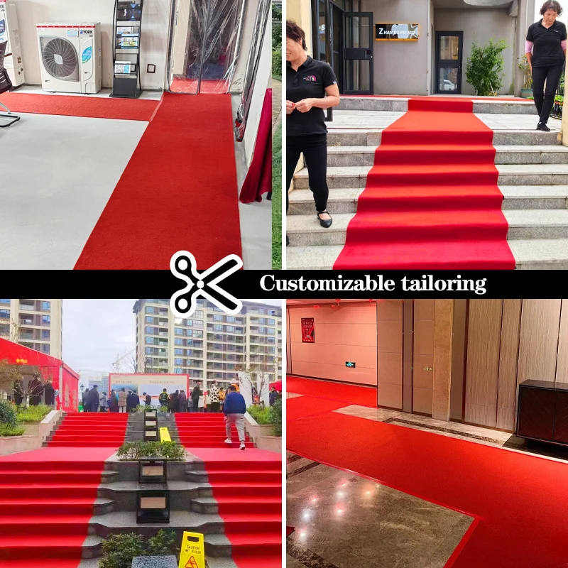 1~10mm Factory Director Wholesale Red Wedding Carpet Anti Fading for Wedding Events Party Walkway Thin Red Carpet Roll