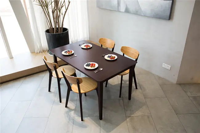 Деревянный Прямоугольный Обеденный стол из бамбука, обеденный стол из орехового дерева