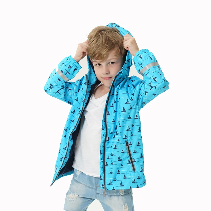 Wholesale custom kids rain coats 3-10 year old boys raincoat spring and autumn waterproof woven children rain coats