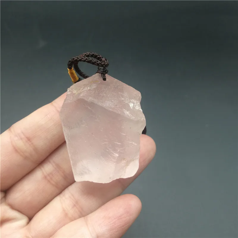 Natural Rose Quartz Clear Crystal Point Pendant for Healing