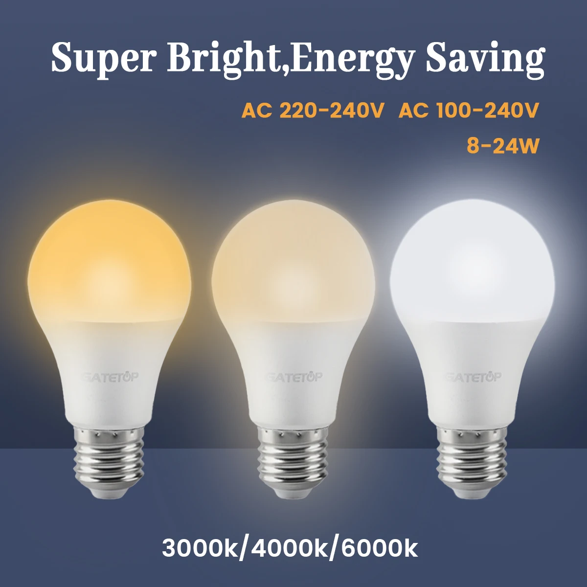 Светодиодные лампы высокой яркости A60 E27 B22 AC220V 110V 8W 10W 18W 20W 24W мощность подходит для кухни и офиса