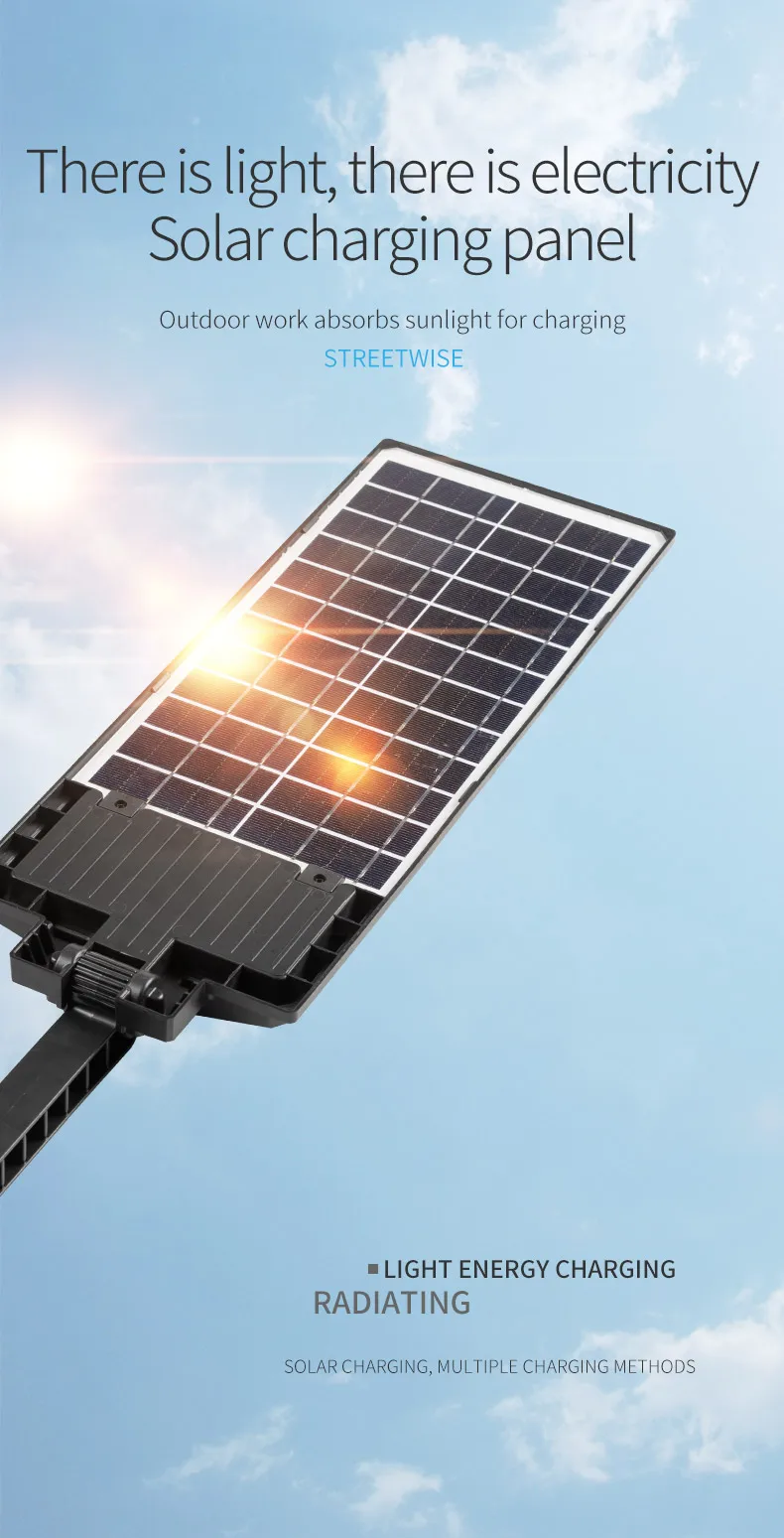 ABS Material Waterproof IP65 Sun Energy Charging Panel Motion Sensor Wall Lamp Integrated Solar Street Light