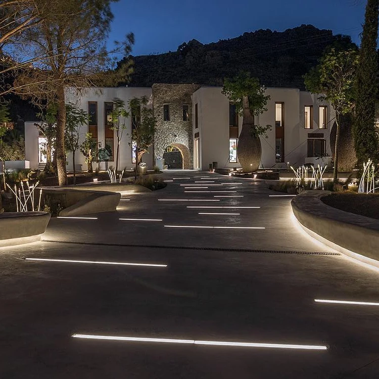 Lacelesty Recessed Floor linear inground light 10W 15W 20W RGB IP67 Waterproof DC24V 1M 2M 3M Linear underground light