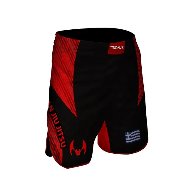 Custom high quality mma fight shorts, sublimation print bjj jiu grappling mens mma shorts
